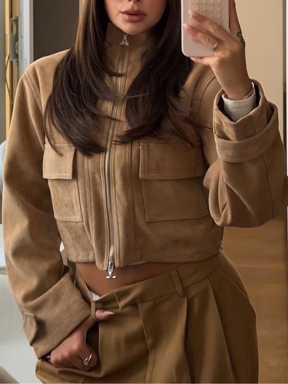 Manière De Voir Nawel suede zip jacket US 2